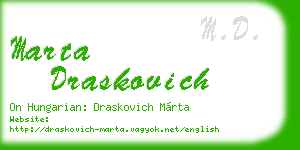 marta draskovich business card